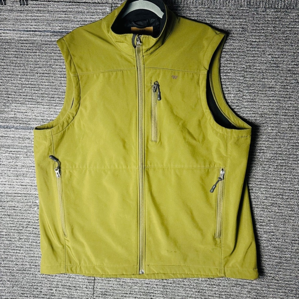 King Ranch Bonded Poly Vest Mens 2XL Full Zip Olive Green Sleeveless Outdoor